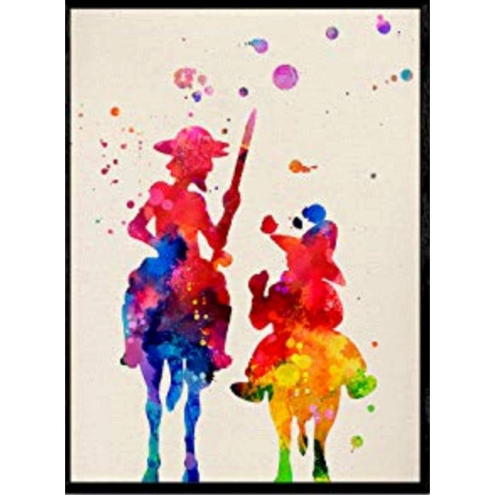 POSTER Don Quixote A4 Schwarzer Rahmen - Schwarz, Papier (29.7/5/21cm) - Nacnic