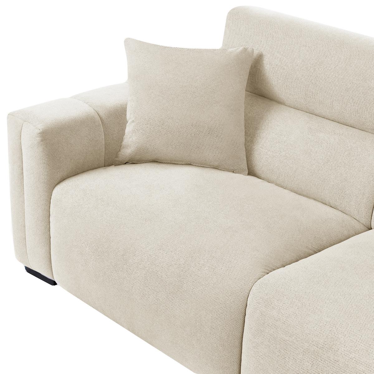 3-SITZER-SOFA Stoff Hellbeige Fauskan - Beige, Textil (203/84/96cm) - Beliani