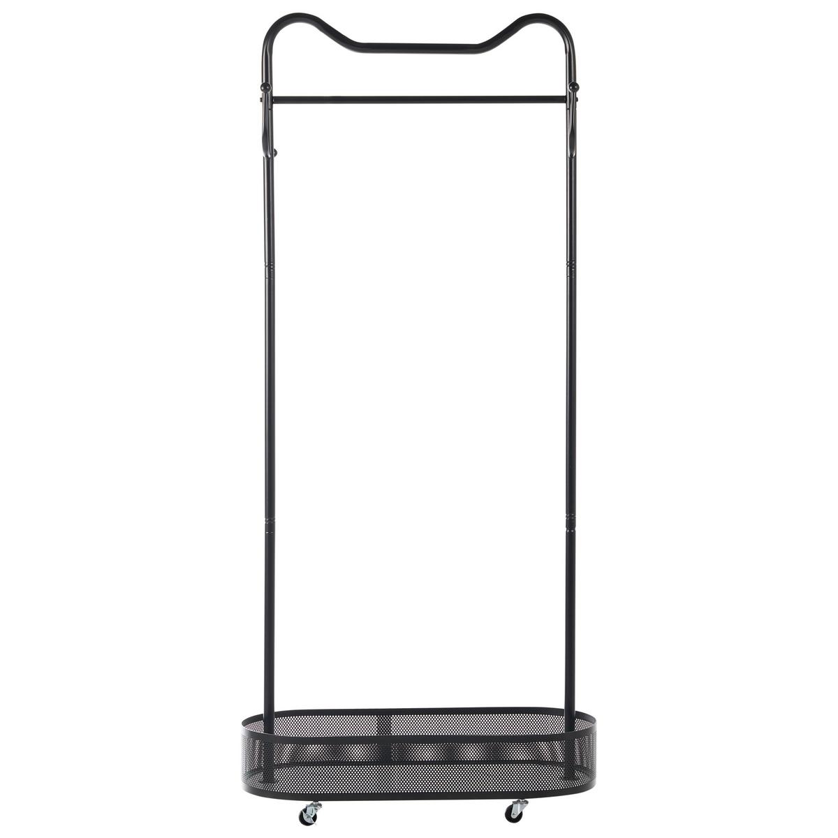 GARDEROBENSTÄNDER mit Ablage mit Rädern Schwarz Roussilion - Schwarz, Metall (80/175/80cm) - Beliani