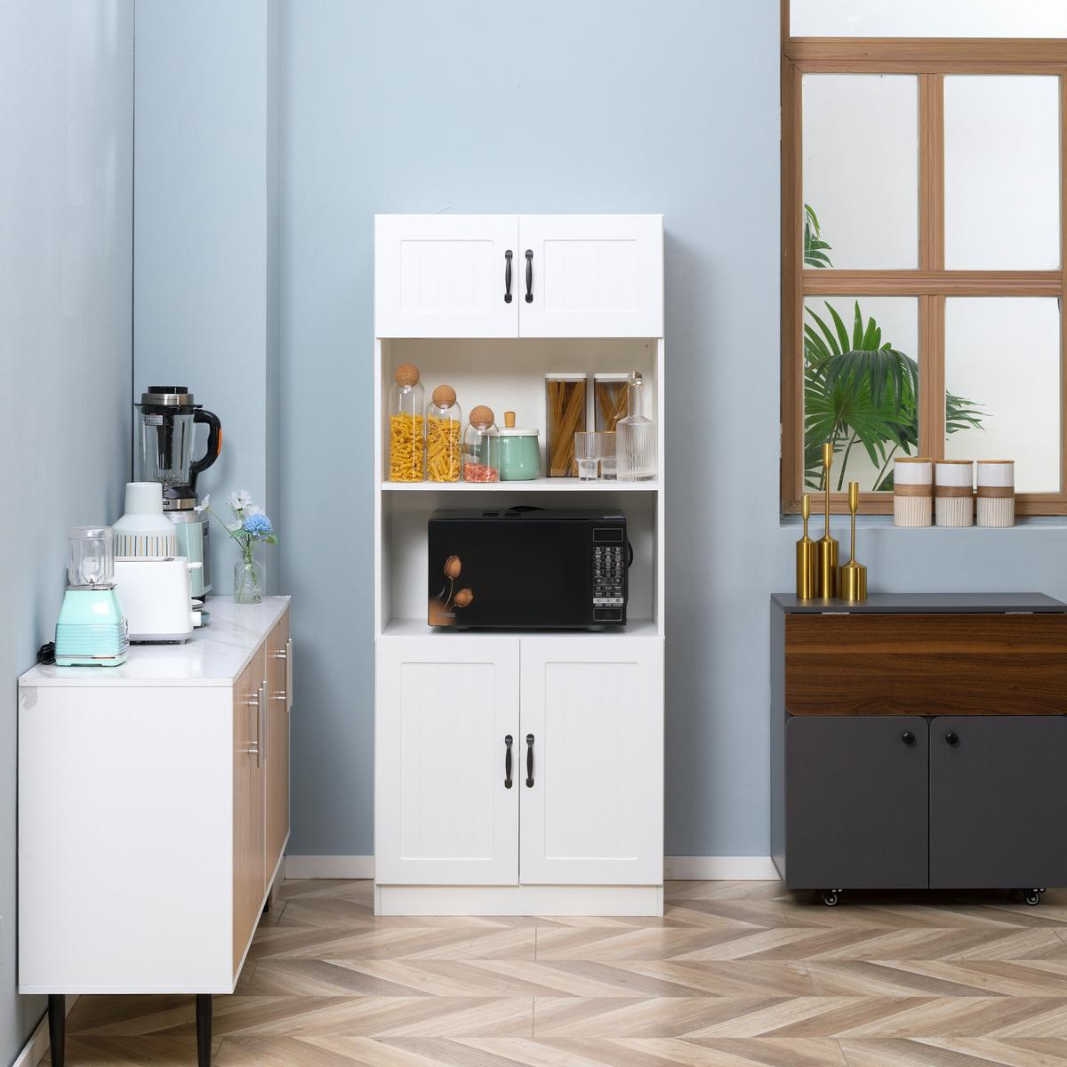 AUFBEWAHRUNGSSCHRANK, Spanplatte, Weiß, 70L x 40B x 170H cm - Weiß, Holzwerkstoff (40/170/70cm) - HOMCOM