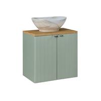 WASCHTISCH 60cm Jade Grün und Holz - Grün, Holzwerkstoff (60/57/40cm) - Petits-meubles