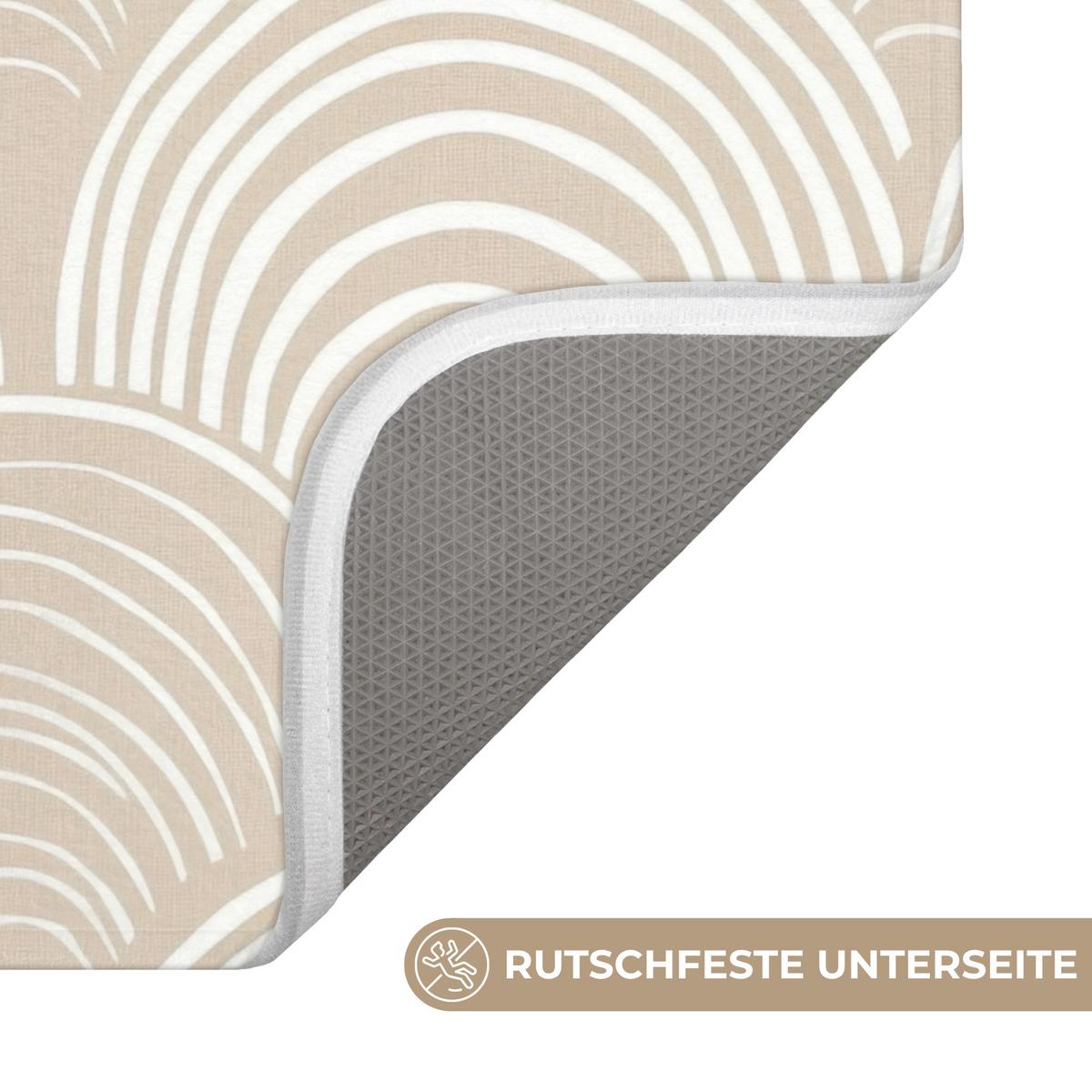 WC-VORLEGER Wellen - Textur - Beige Toilettenvorleger 55x60 cm - Kaschmir, Textil (55/1cm) - OnlyWow