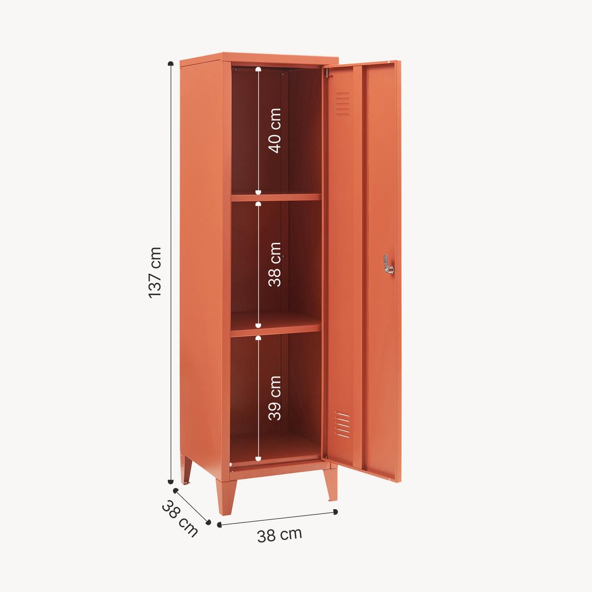 EINZELSPIND Kurikka - Rotbraun, Metall (38/137/38cm) - [en.casa]