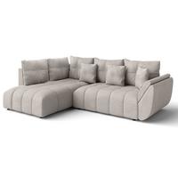 ECKSOFA L Form Corleone Beige 268/192/96 cm mit Schlaffunktion - Beige/Schwarz, Kunststoff/Textil (268/192cm) - AX Living