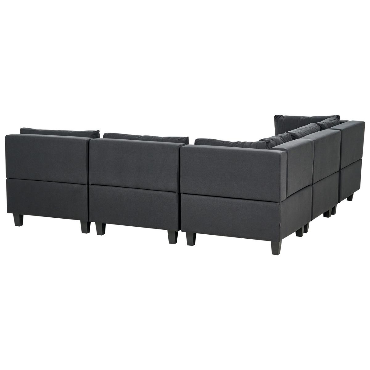 ECKFSOFA Modul 5-Sitzer rechtsseitig Schwarz Stoff Unstad - Schwarz, Textil (228/228cm) - Beliani