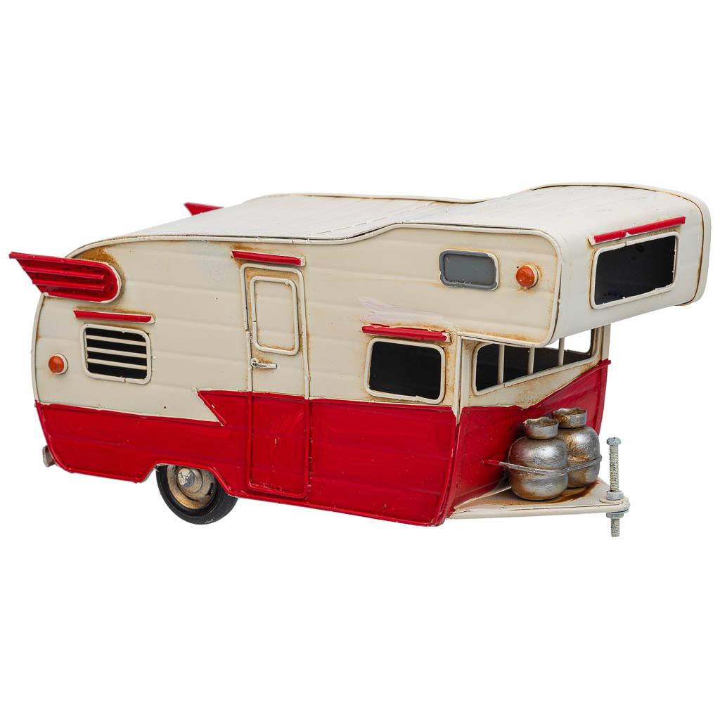 WOHNWAGEN aus metall 28x13x15cm - Rot, Metall (28/15/12.5cm) - Wanderlust