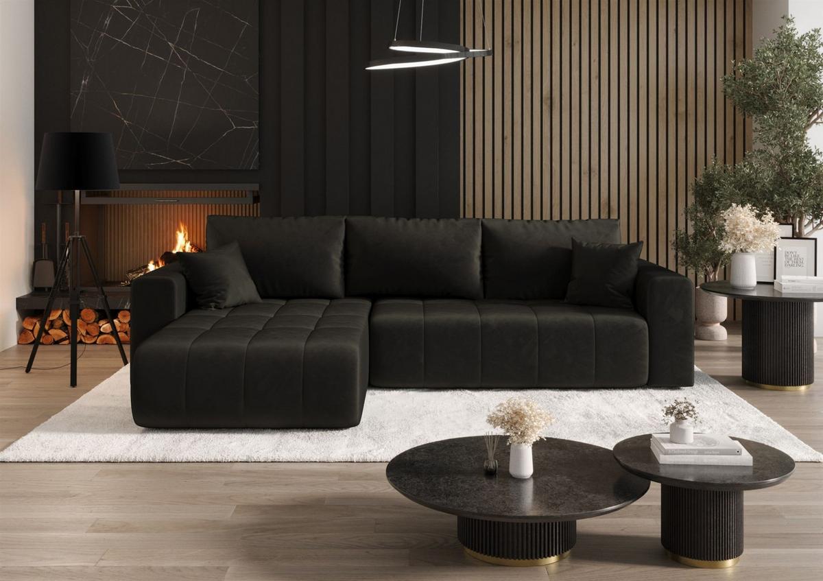 ECKSOFA Camila - Dunkelgrau, Holzwerkstoff/Textil (280/185cm) - Fun Möbel