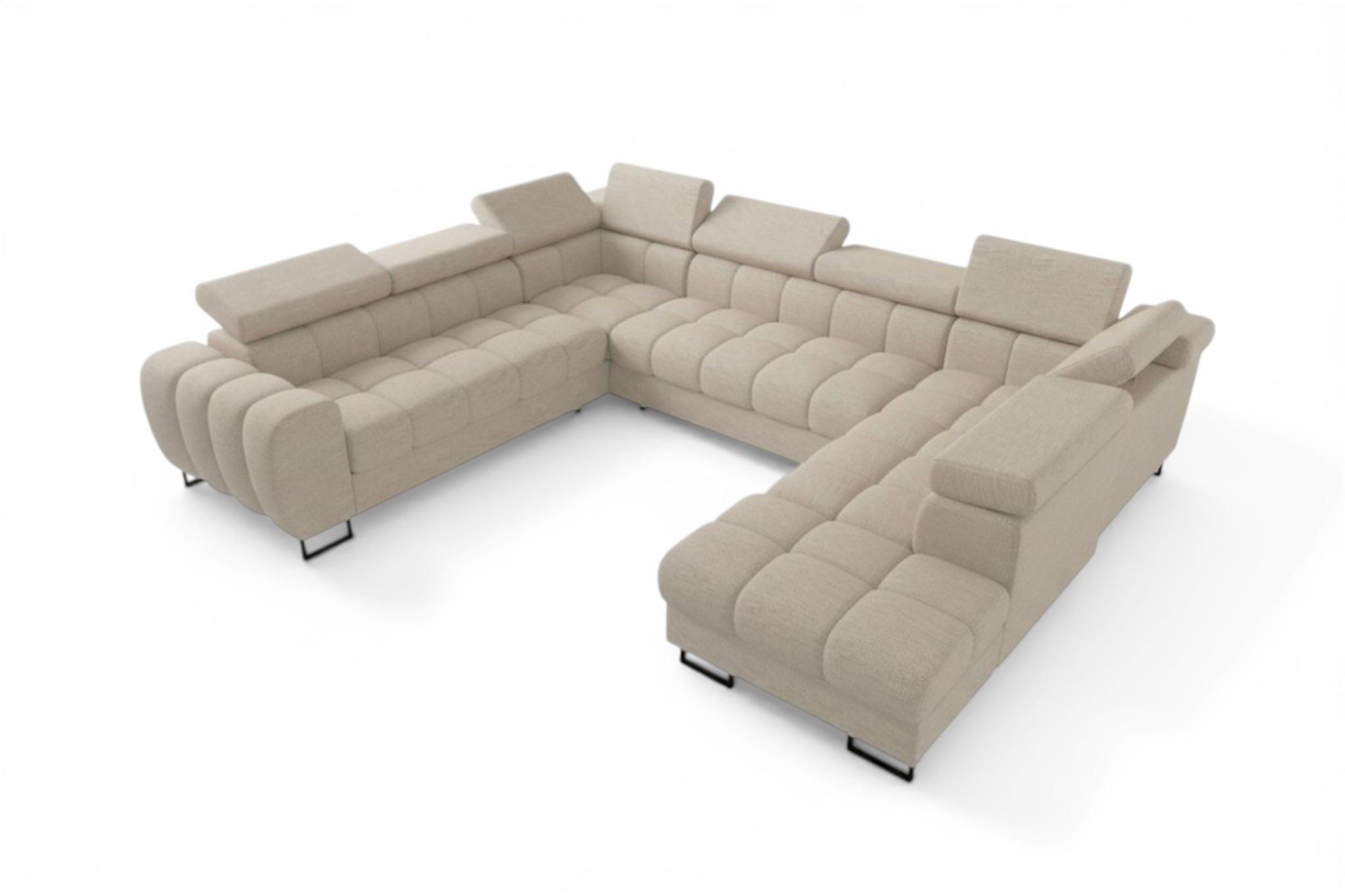 WOHNLANDSCHAFT Bastien Xl - Creme, Holzwerkstoff/Textil (350/95/265cm) - Fun Möbel