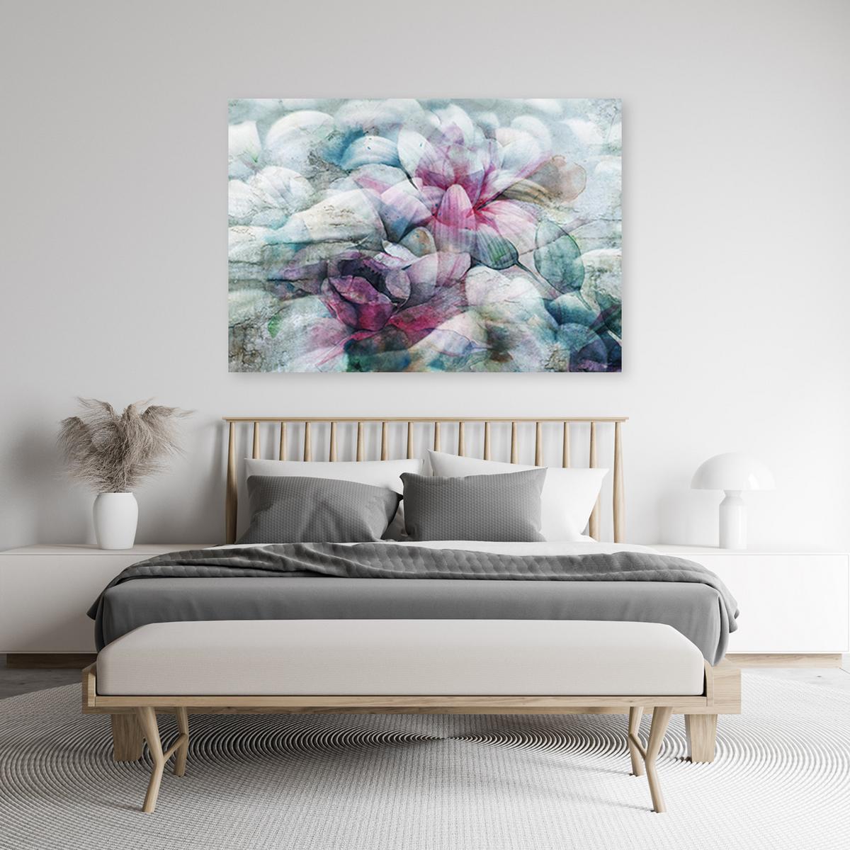 WANDBILD bunte aquarell blätter - Multicolor, Textil (60/40cm) - Feeby