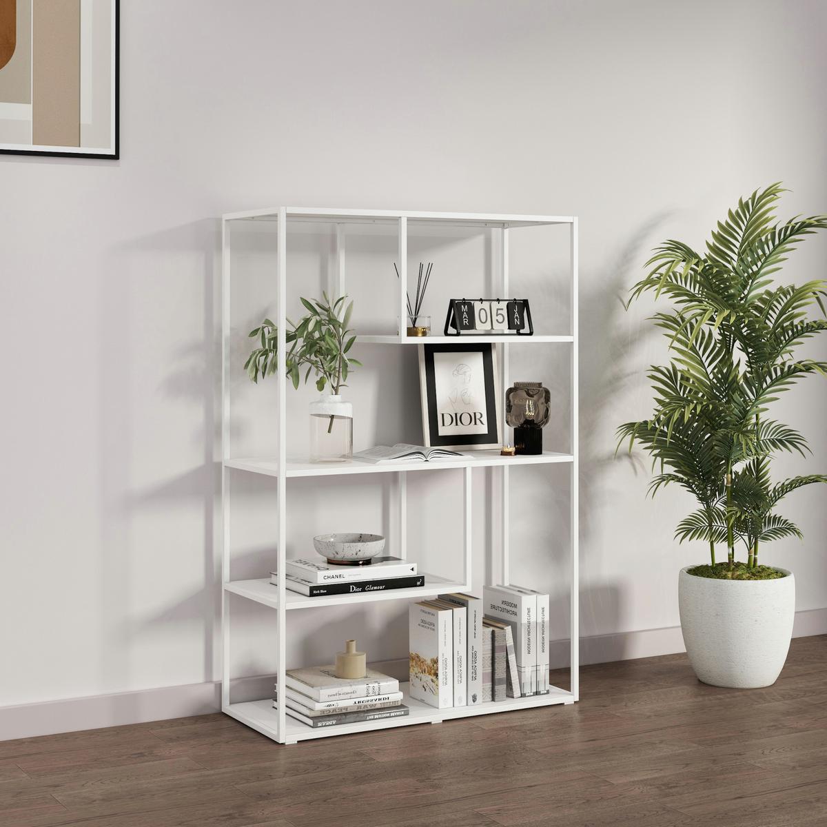 STANDREGAL Sievi - Weiß, Metall (85/126/35cm) - [en.casa]