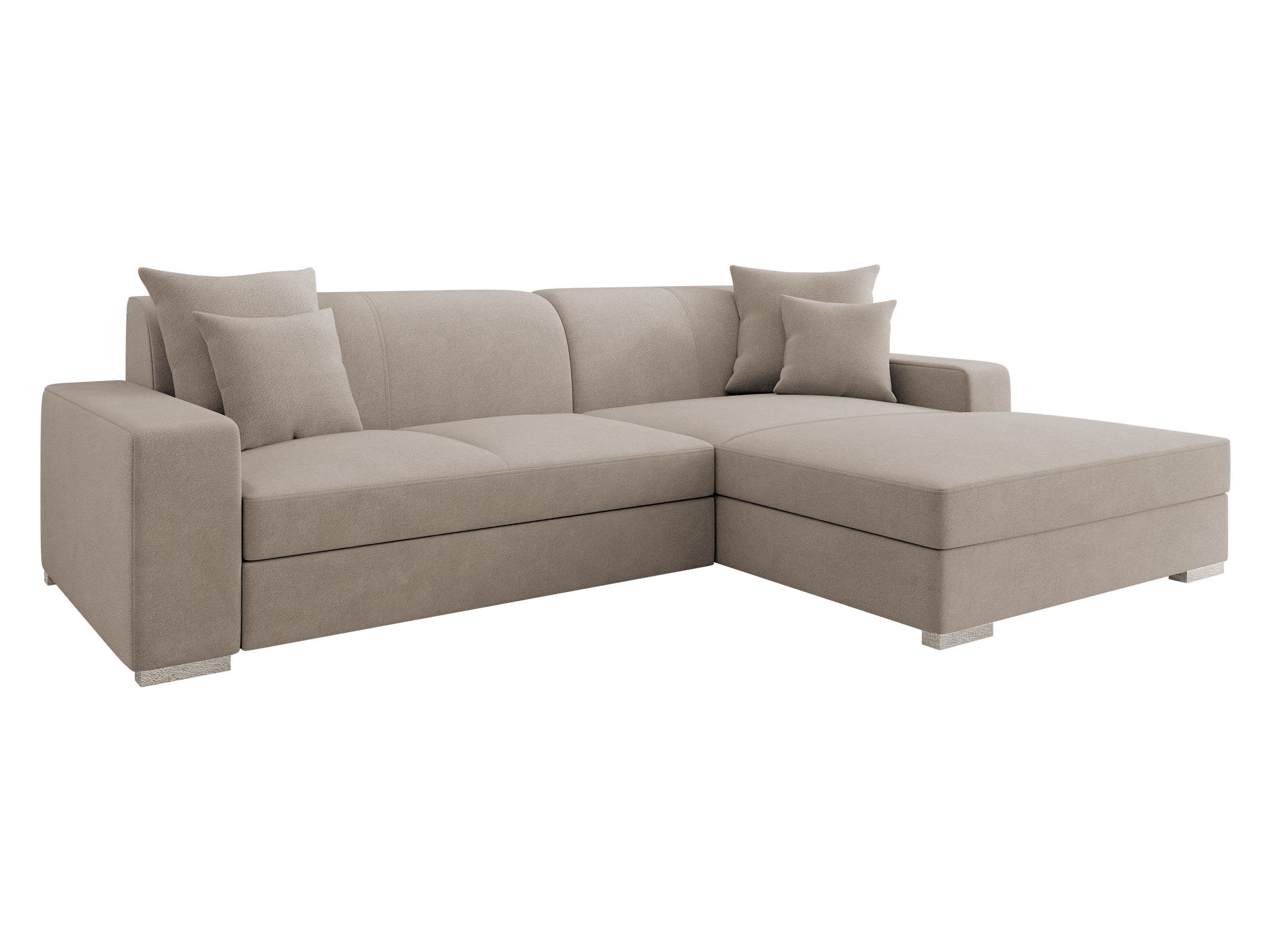 ECKSOFA Mexico, Seite: Rechts - Chromfarben/Beige, Holz/Kunststoff (263/178cm) - MIRJAN24