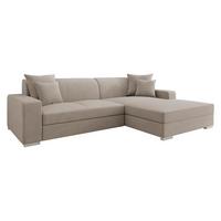 ECKSOFA Mexico, Seite: Rechts - Chromfarben/Beige, Holz/Kunststoff (263/178cm) - MIRJAN24