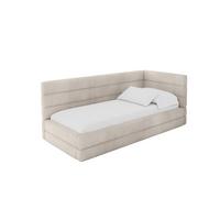 EINZELLBETT Jugendbett mit Bettkasten und Matratze H3/H4, Links - BEMY 100x200 Beige - Ecru, Holzwerkstoff/Textil (100/200cm) - ALTDECOR