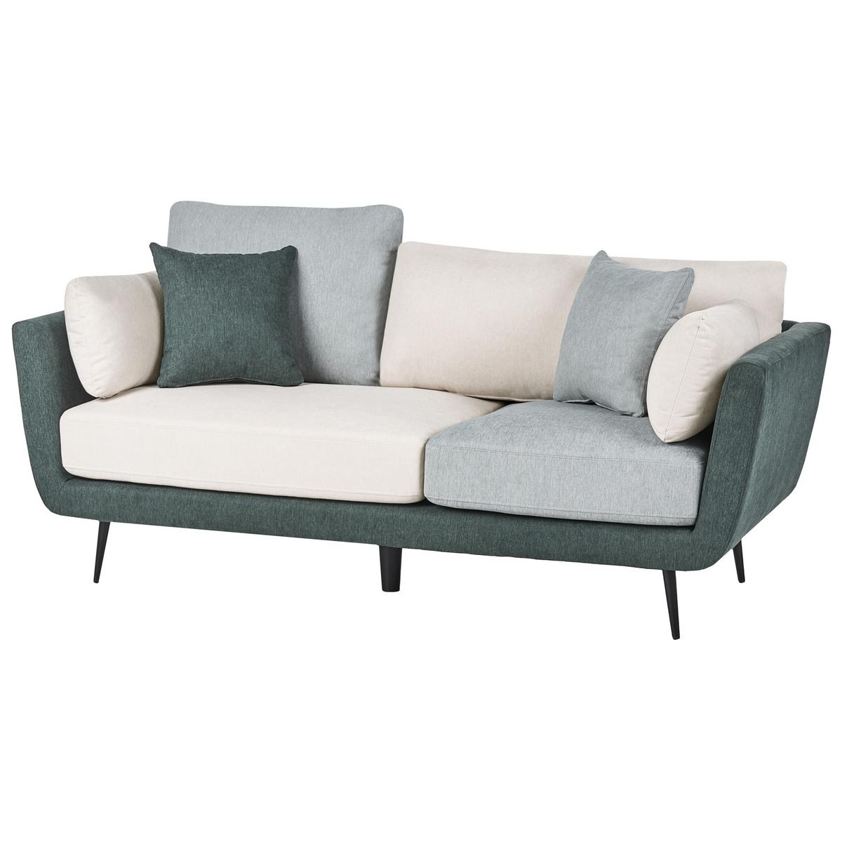 SOFA-SET 4-Sitzer Stoff Grün Bolga - Weiß/Grün, Textil (185/89/83cm) - Beliani