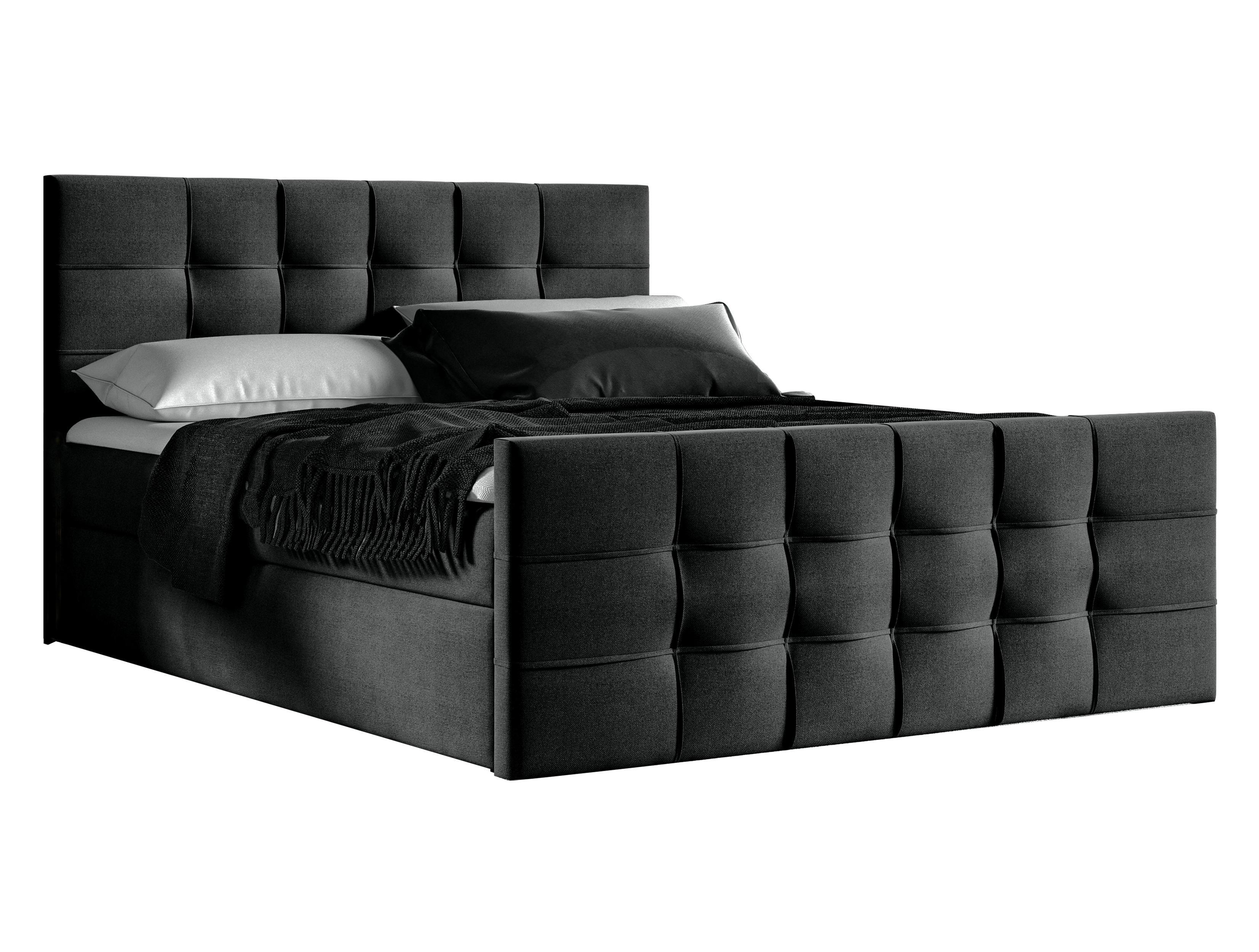 BOXBETT Ambusio 180/200 cm in Schwarz – mit Bettkasten + TOPPER - Schwarz, Holz/Holzwerkstoff (180/200cm) - AX Living