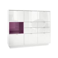 HIGHBOARD Metro Einsatz in Brombeer Hochglanz - Brombeere, Holzwerkstoff (153/123/37cm) - Vladon