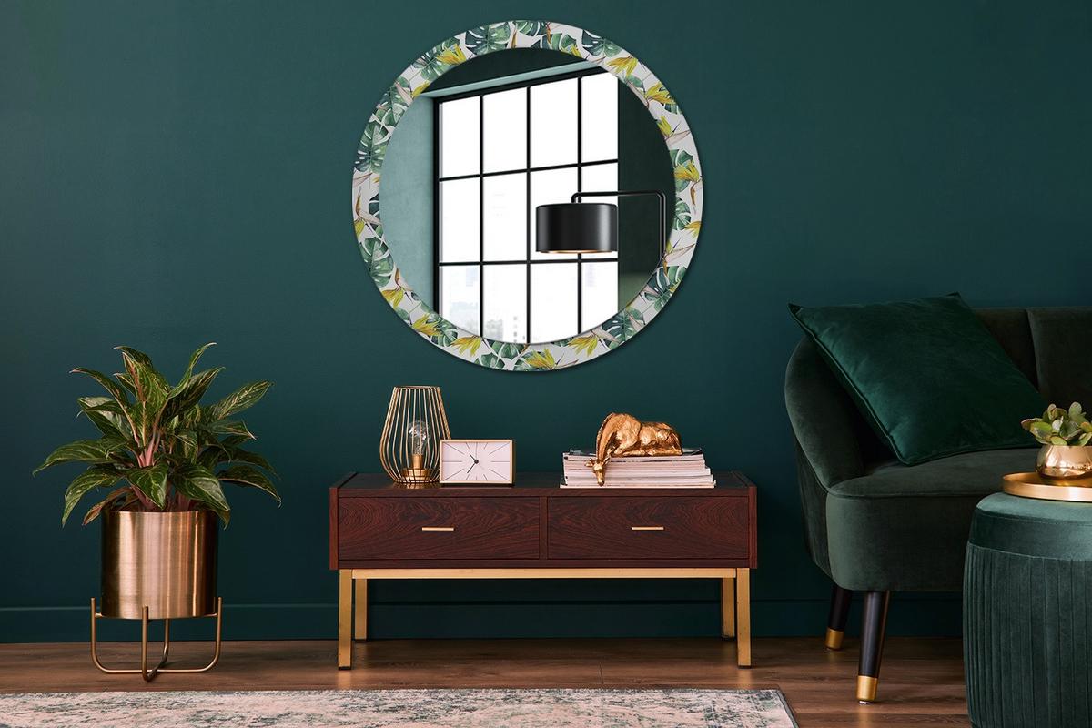 SPIEGEL Rund Ø 90 cm mit Aufdruck - Multicolor, Glas (90/90/0.4cm) - Wallfluent