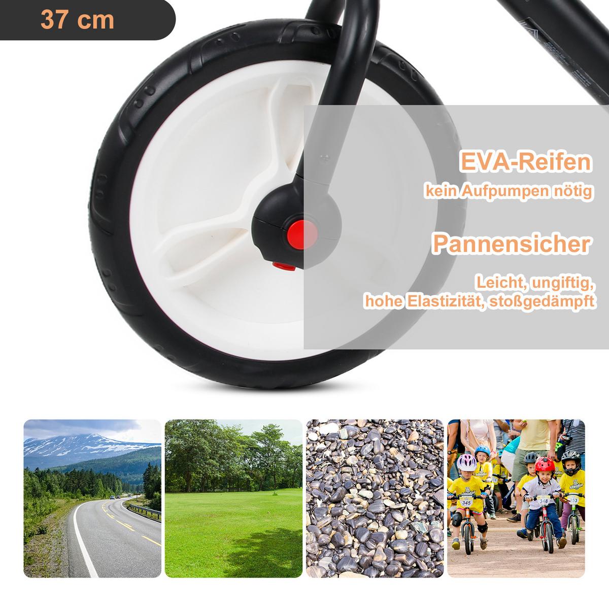 KINDER Laufrad Kinderfahrrad Stützräder Pedale 2-in-1 2-5 Jahre Kunststoff - Schwarz, Kunststoff (85/36/54cm) - HOMCOM