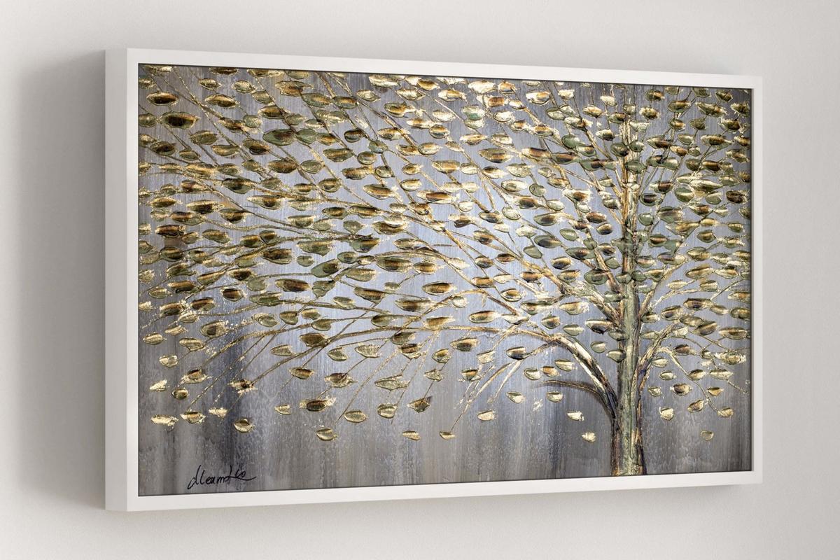 ACRYLBILD HANDGEMALT 120/60 cm - Grau, Holz/Textil (120/60cm) - KUNSTLOFT