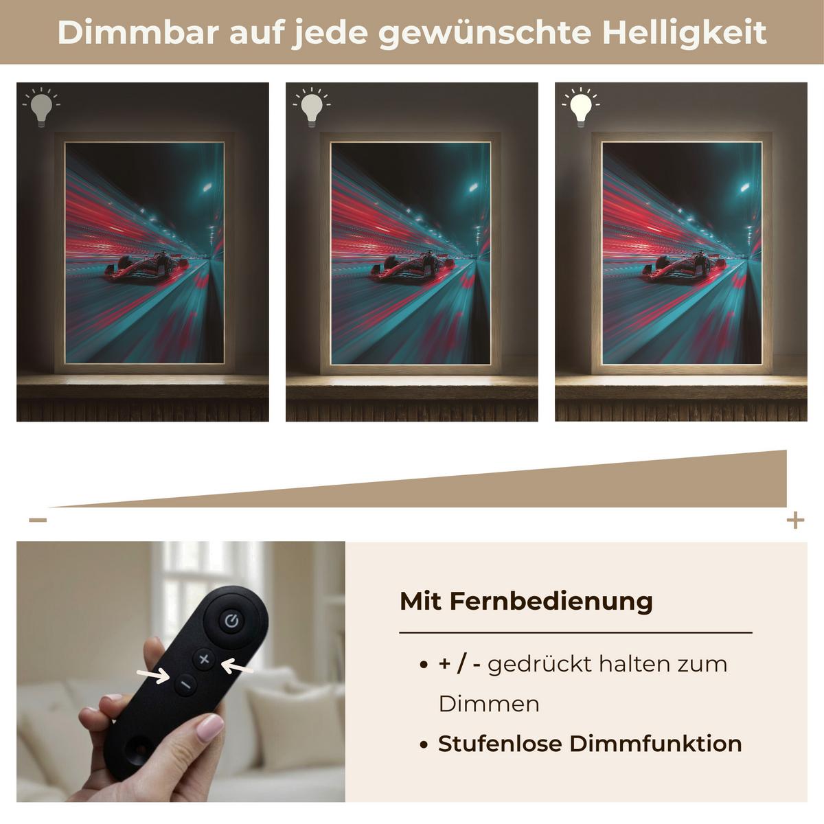 WANDLEUCHTE MIT AKKU Rennwagen - Rot - Geschwindigkeit 30x40 cm - Türkis, Holzwerkstoff (30/40/8cm) - OnlyWow