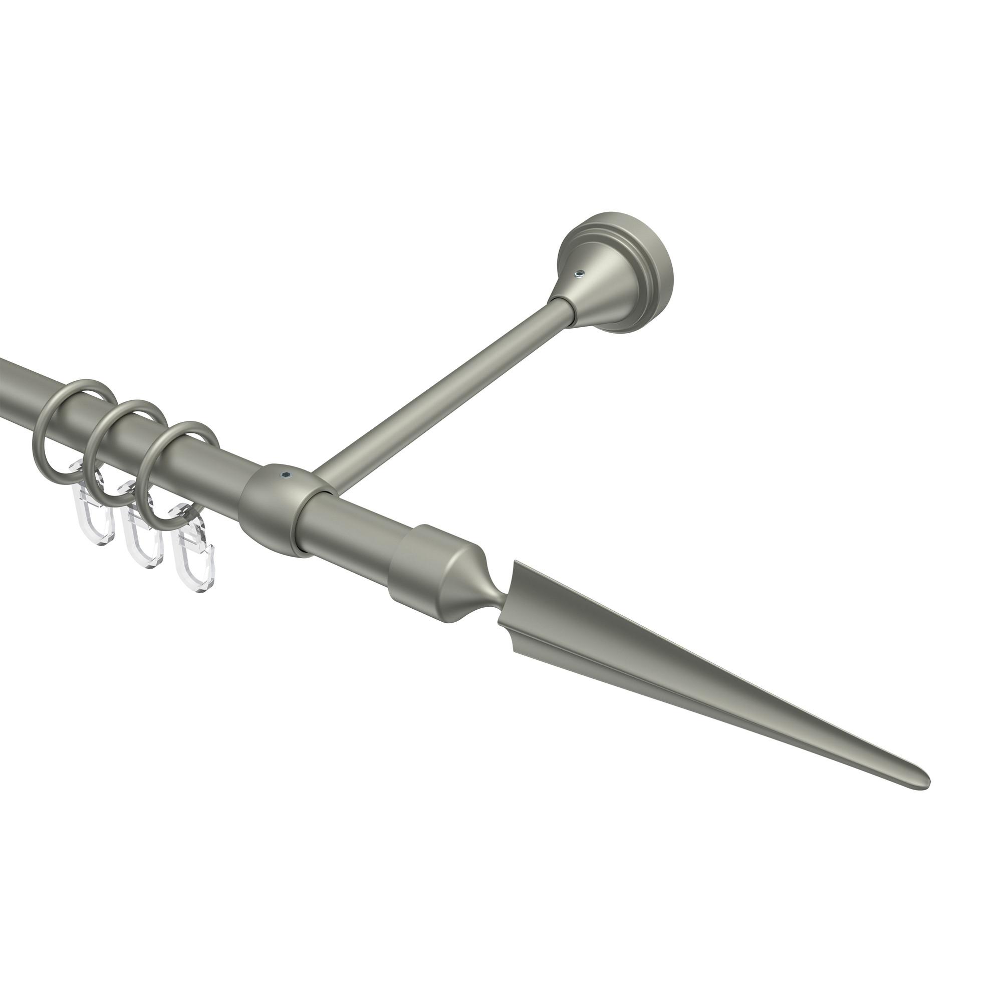 GARDINENSTANGE Primus Lorenzo 540 cm (geteilt in 3 x 180 cm), 1-läufig, 16 mm Ø Chrom matt - Chromfarben/Nickelfarben, Metall (540cm) - INTERDECO