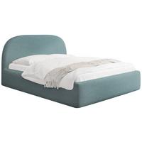 POLSTERBETT Puro mit Bettkasten & Metall-Lattenrost in Türkis Chenille 120x200 cm - Türkis/Birkefarben, Kunststoff/Textil (120/200cm) - WFL GROUP
