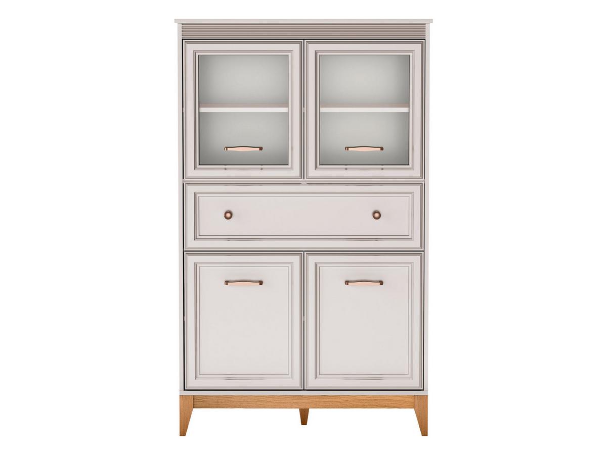 VITRINE Windsor W-05 - Kaschmir/Eichefarben, Holz/Holzwerkstoff (92/151/41cm) - MIRJAN24