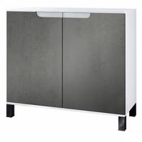 KOMMODE Sylt Beton Dunkel Optik - Dunkelgrau, Holzwerkstoff (92.5/84.5/35cm) - Vladon