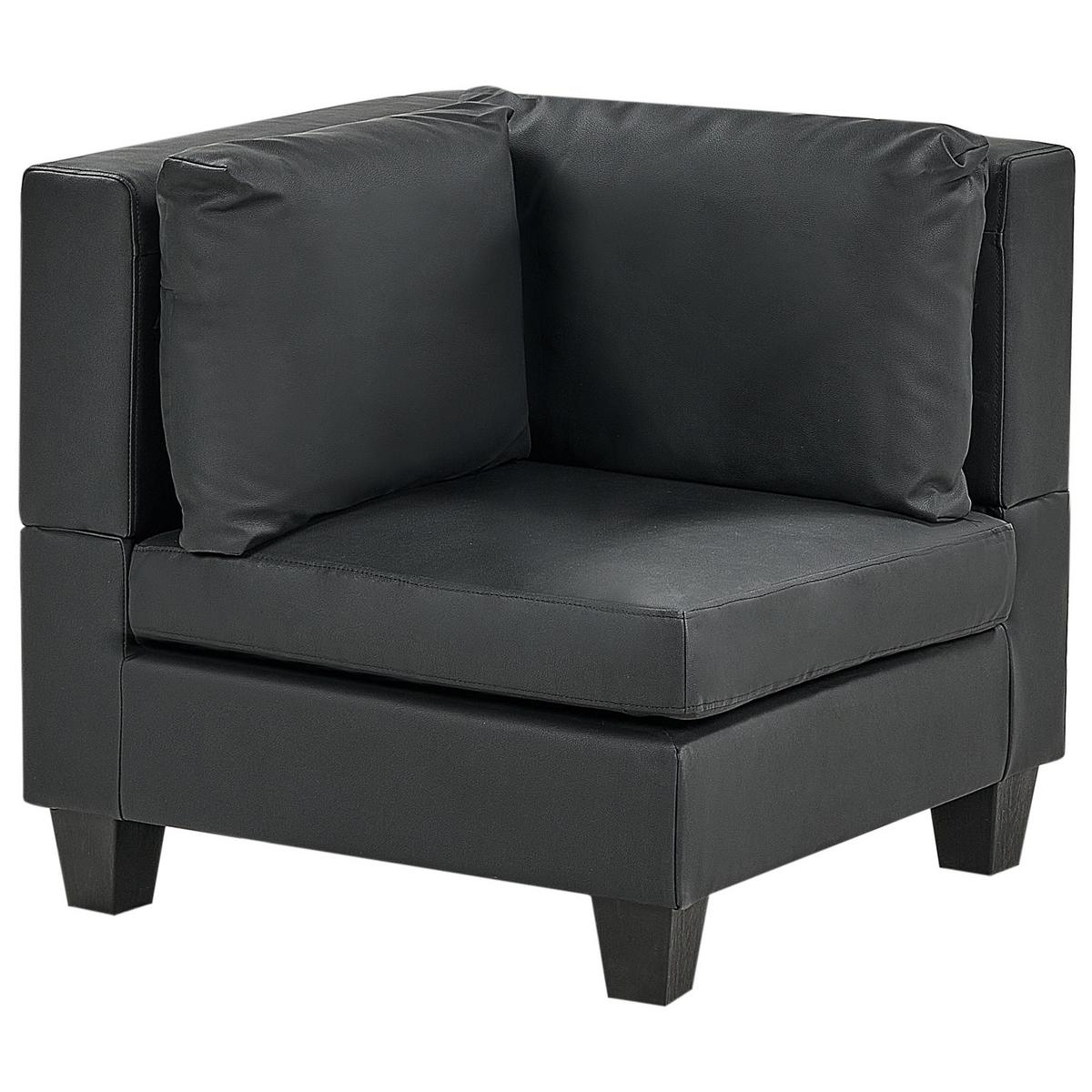 3-SITZER-MODULSOFA Schwarz Kunstleder Unstad - Schwarz, Kunststoff (228/72/76cm) - Beliani