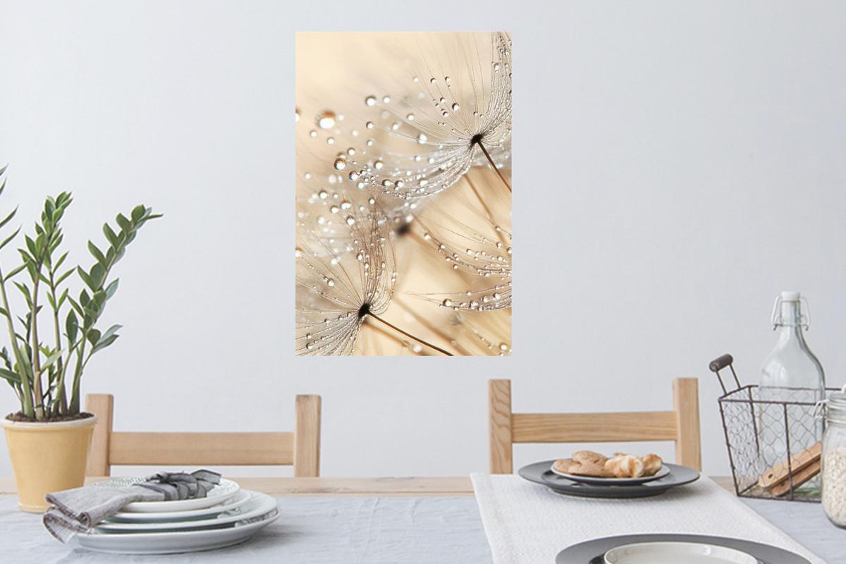 WANDTATTOO Löwenzahn - Abstrakt - Natur - Beige Wandbild 40x60 cm - Braun, Kunststoff (40/60/0.1cm) - MuchoWow