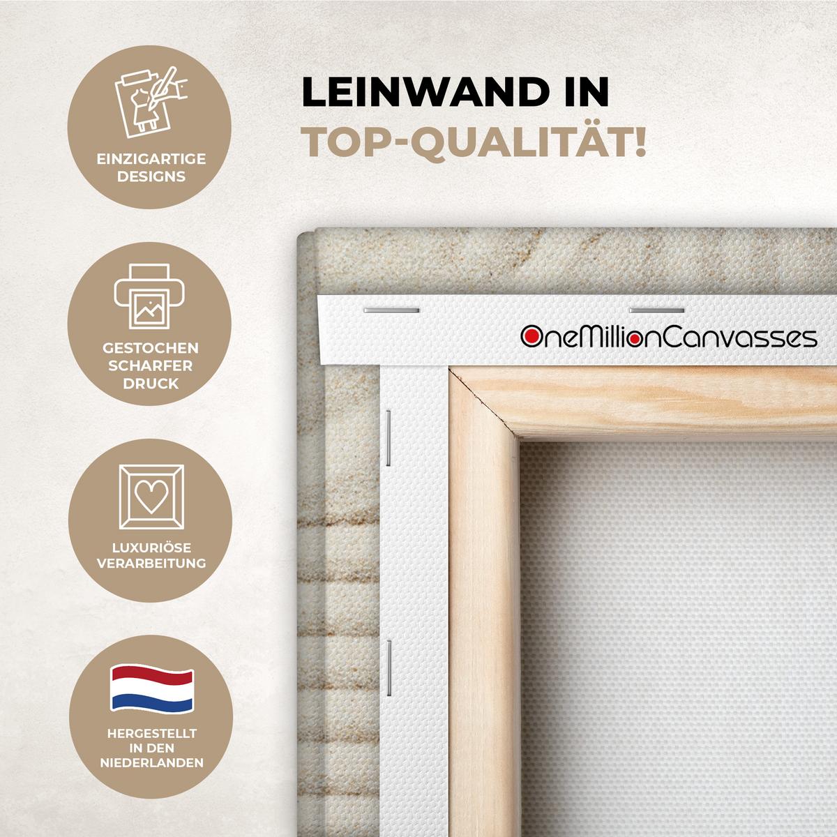 LEINWANDBILD Muster - Abstrakt - Weiß Room Decor 30x40 cm - Beige, Textil (30/40cm) - MuchoWow
