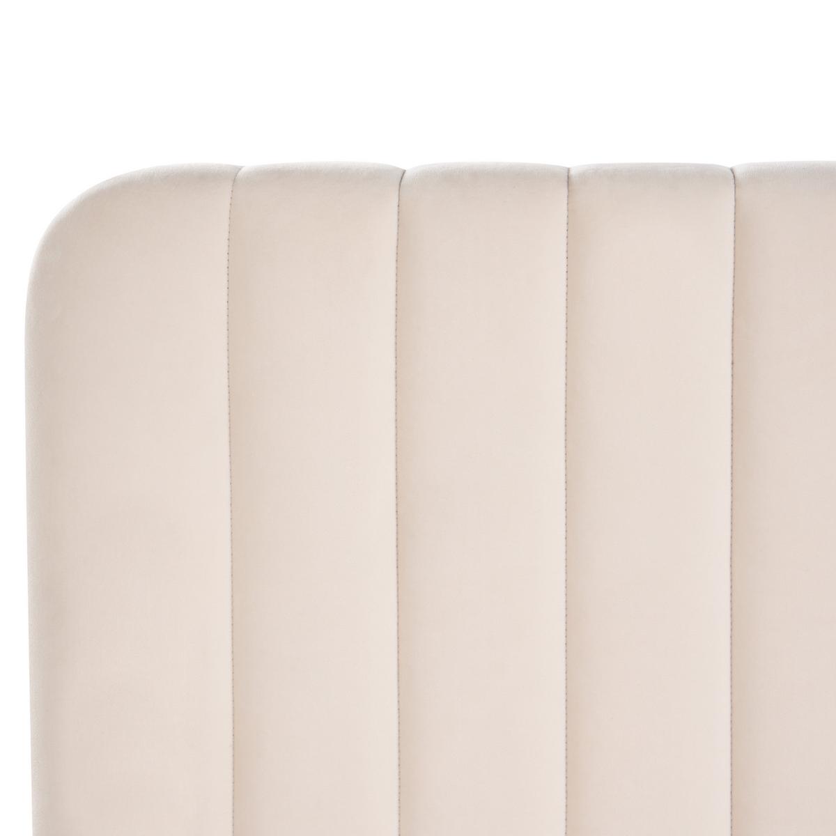 BETT mit Stauraum 180/200 Samtstoff Beige Lunan - Beige/Schwarz, Textil (180/200cm) - Beliani