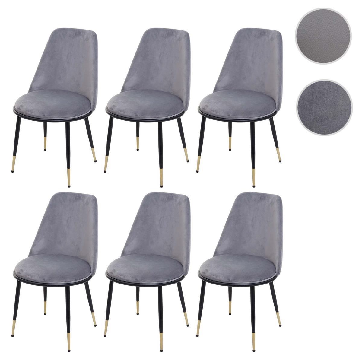 ESSZIMMERSTUHL Grau 6er-Set - Grau, Textil (49/84/58cm) - MCW