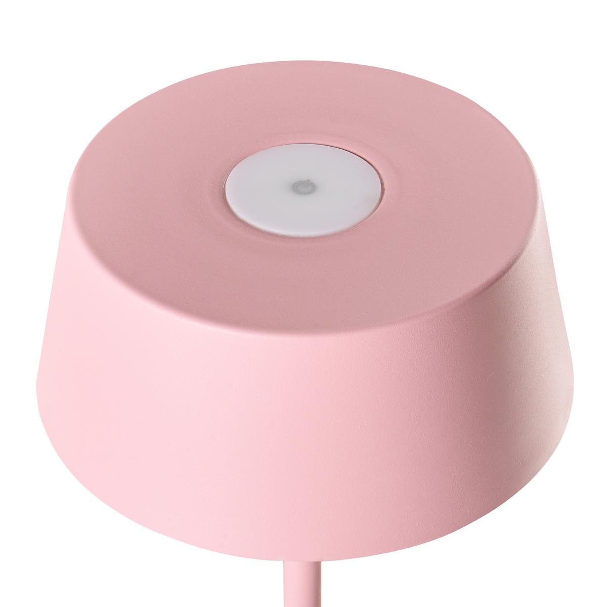 KABELLOSE LED Tischlampe mit Dimmer Metall Rosa Guder - Pink, Metall (15/15/36cm) - Beliani