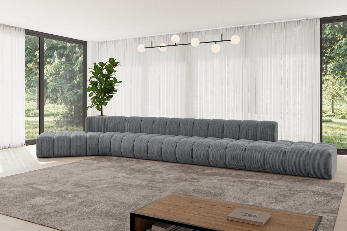 ECKSOFA modulares Sofa Solven-L3 - 562x174x70 cm Dunkelgrau - Dunkelgrau, Holzwerkstoff/Textil (562/174cm) - ALTDECOR
