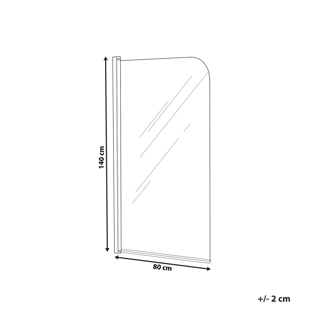 BADEWANNENAUFSATZ 140/80 cm Schwarz Lapan - Transparent, Glas (80/140cm) - Beliani