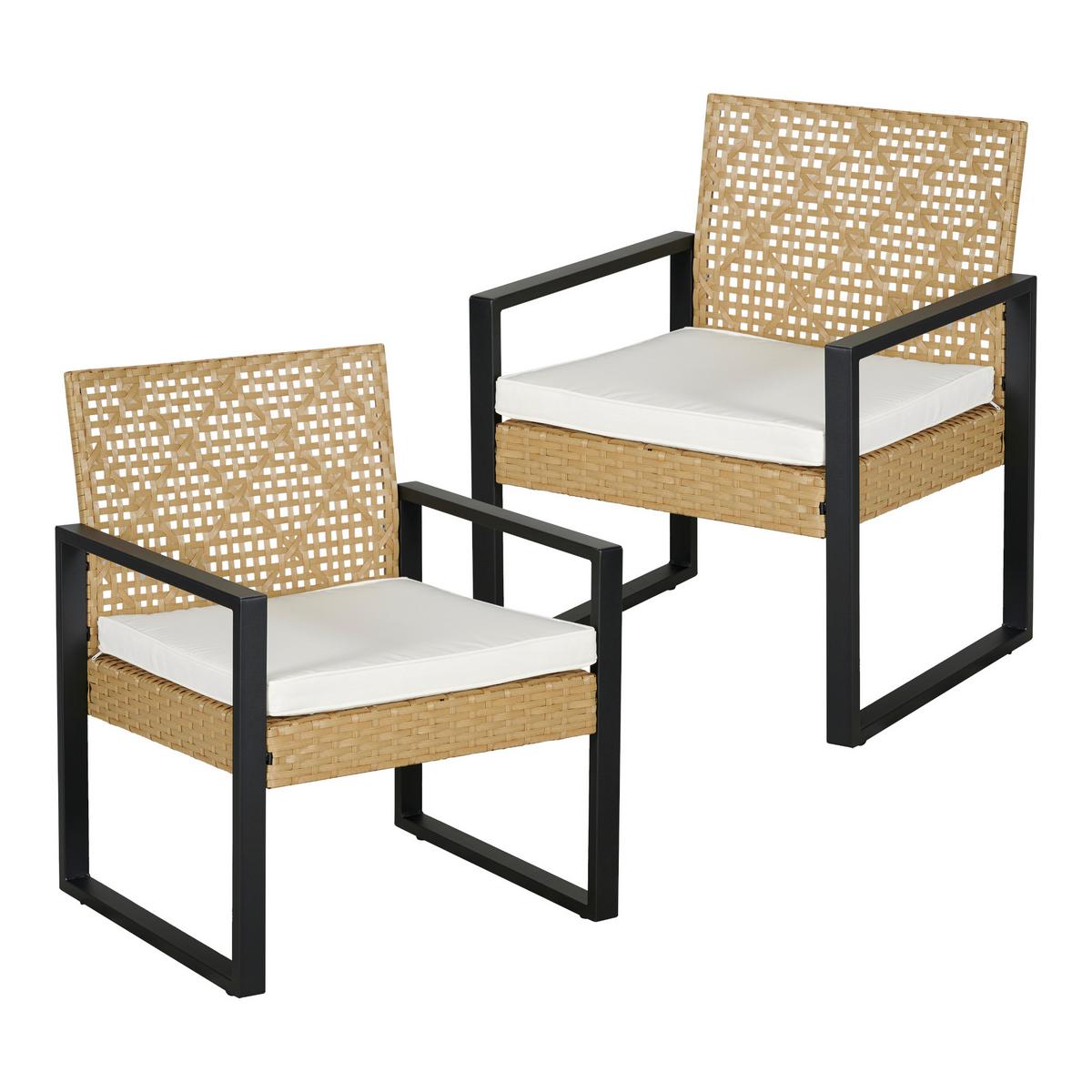 LOUNGE-SET 4 TLG. Calciano - Beige/Braun, Kunststoff/Metall - casa.pro