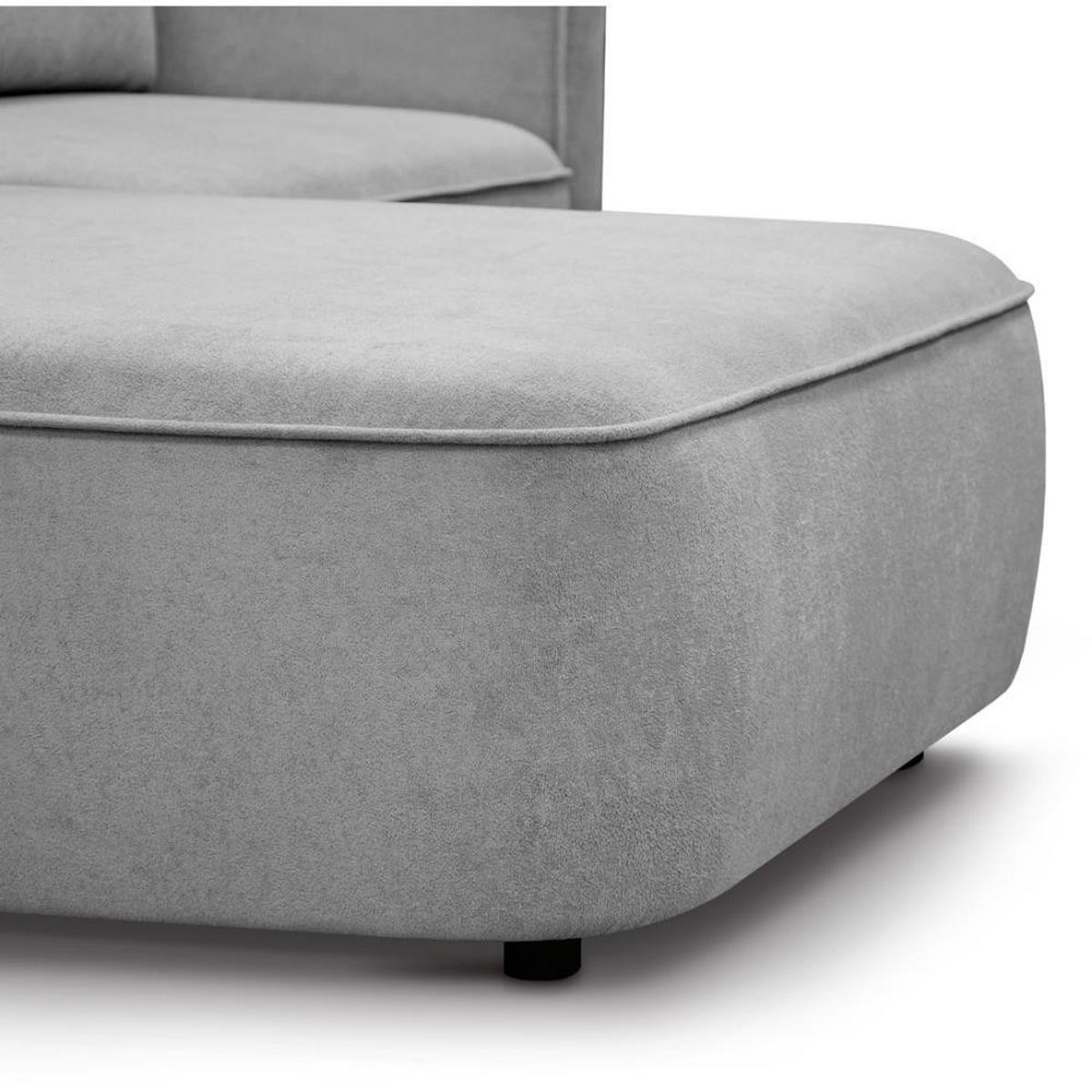 ECKSCHLAFSOFA Carlos hellgrau - Hellgrau/Schwarz, Kunststoff/Textil (265/170cm) - Beautysofa