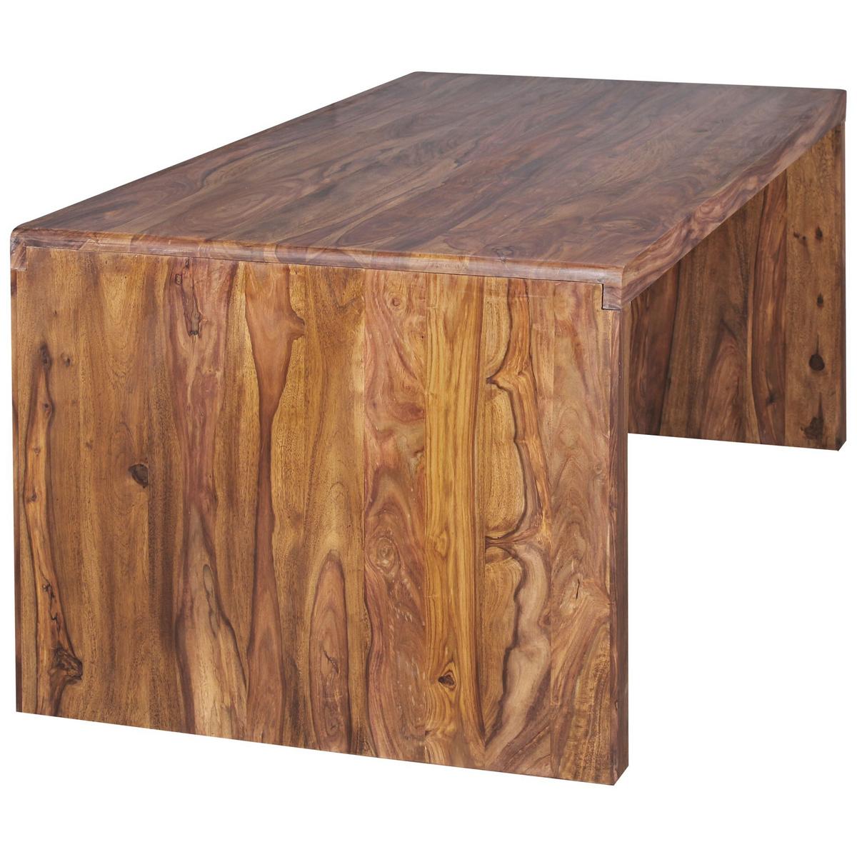 SCHREIBTISCH Massivholz Stauraum Abgerundete Ecken, Braun 160x80x76 cm - Braun, Holz (80/160/76cm) - KADIMA DESIGN