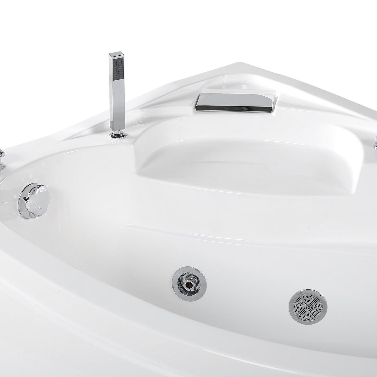 WHIRLPOOL-BADEWANNE mit LED 100x150x80 cm weiß Neiva - Weiß, Kunststoff (100/80/150cm) - Beliani