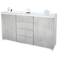 SIDEBOARD Faro Beton Oxid Optik - Hellgrau, Holzwerkstoff (138.5/75.5/35cm) - Vladon