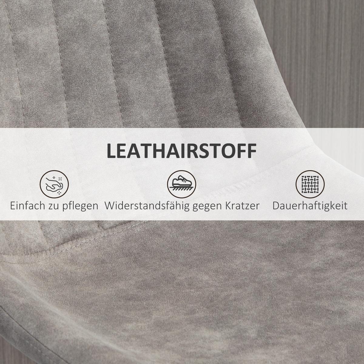 BARHOCKER 2er-Set , Höhenverstellbarer mit Fußstützen - Grau, Textil (43/110/46.5cm) - HOMCOM