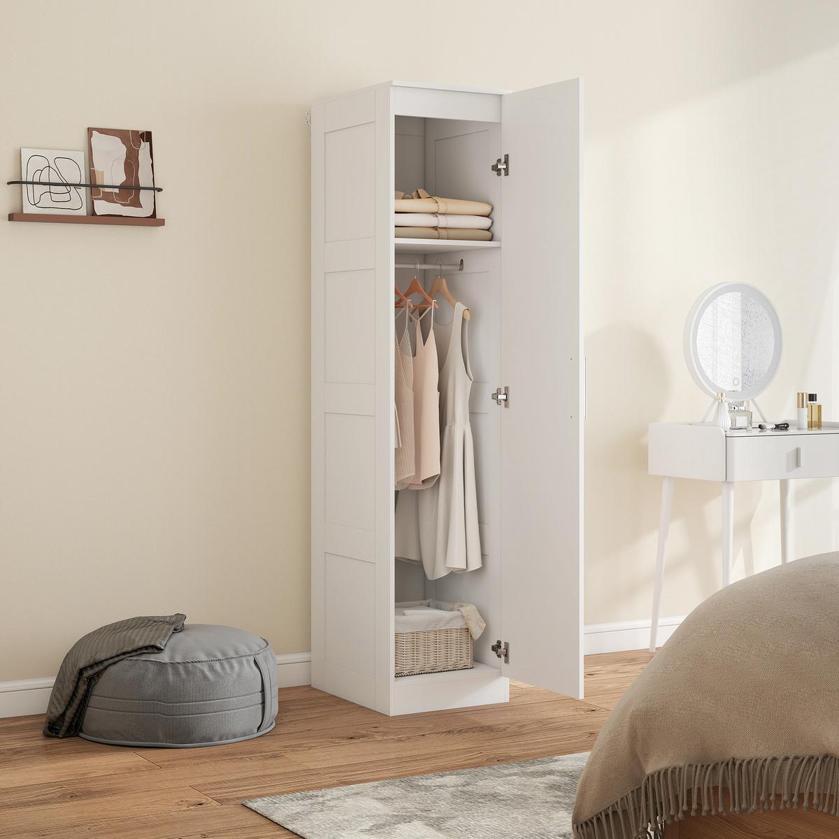 KLEIDERSCHRANK Spanplatte Weiß - Weiß, Holzwerkstoff (40/180/52cm) - HOMCOM