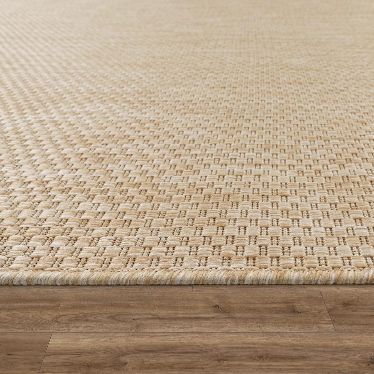 FLACHWEBTEPPICH, einfarbig, aus Polypropylen, Beige, 60 x 100 cm - Beige, Textil (100/60cm) - KADIMA DESIGN