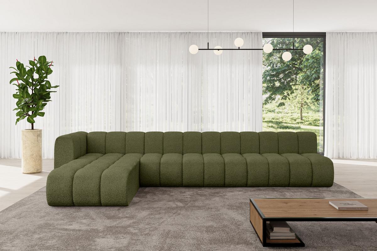 ECKSOFA modulares Sofa Darnel-L3 - 387x177x70 cm Grün - Grün, Holzwerkstoff/Textil (387/177cm) - ALTDECOR