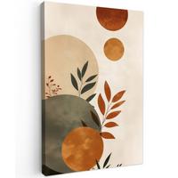 LEINWANDBILD Formen - Rund - Blätter - Beige Deko XXL 80x120 cm - Rostfarben, Textil (80/120cm) - MuchoWow