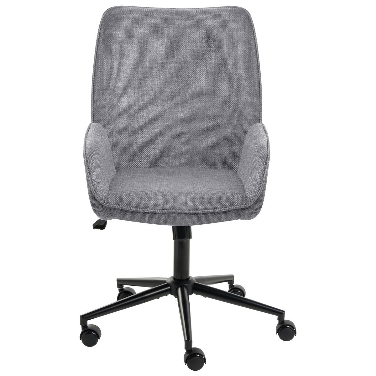 BÜROSTUHL Kunstleinen Dunkelgrau Castile - Dunkelgrau, Textil (64/96/64cm) - Beliani