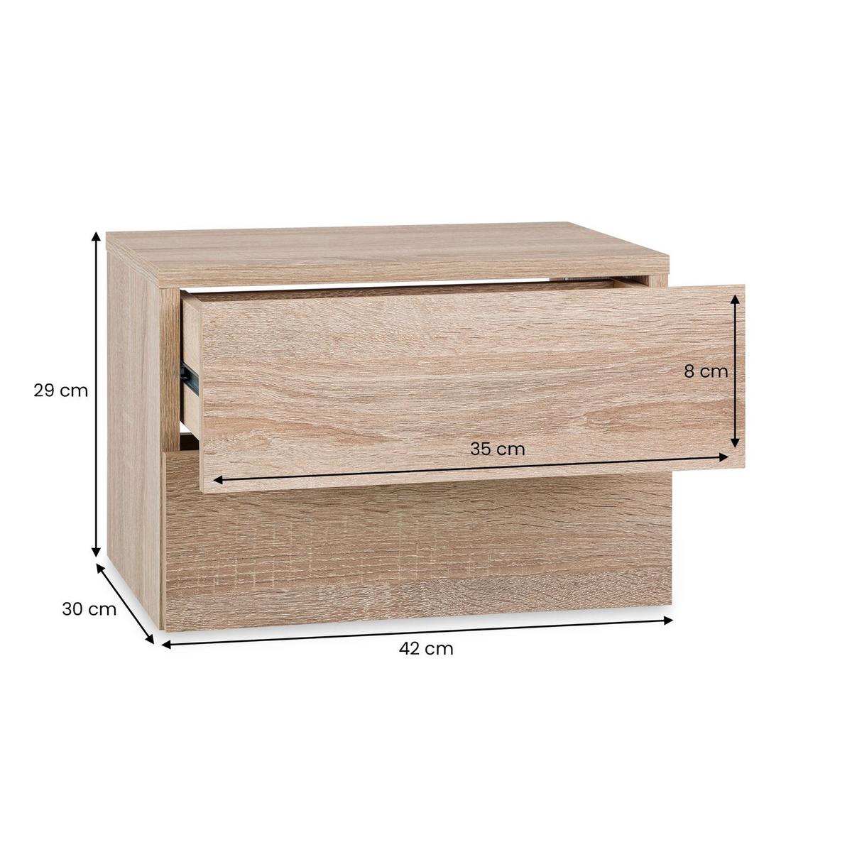 HÄNGENDER NACHTTISCH ANNI - Sonoma Eiche, Holzwerkstoff (42/29/30cm) - CARO-Möbel