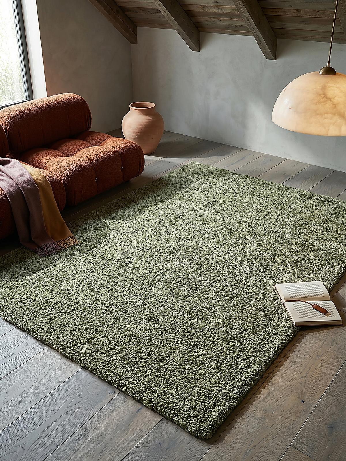 TEPPICH LYNE, einfarbig, Grün, 160 x 230 cm - Grün, Textil (230/160cm) - KADIMA DESIGN