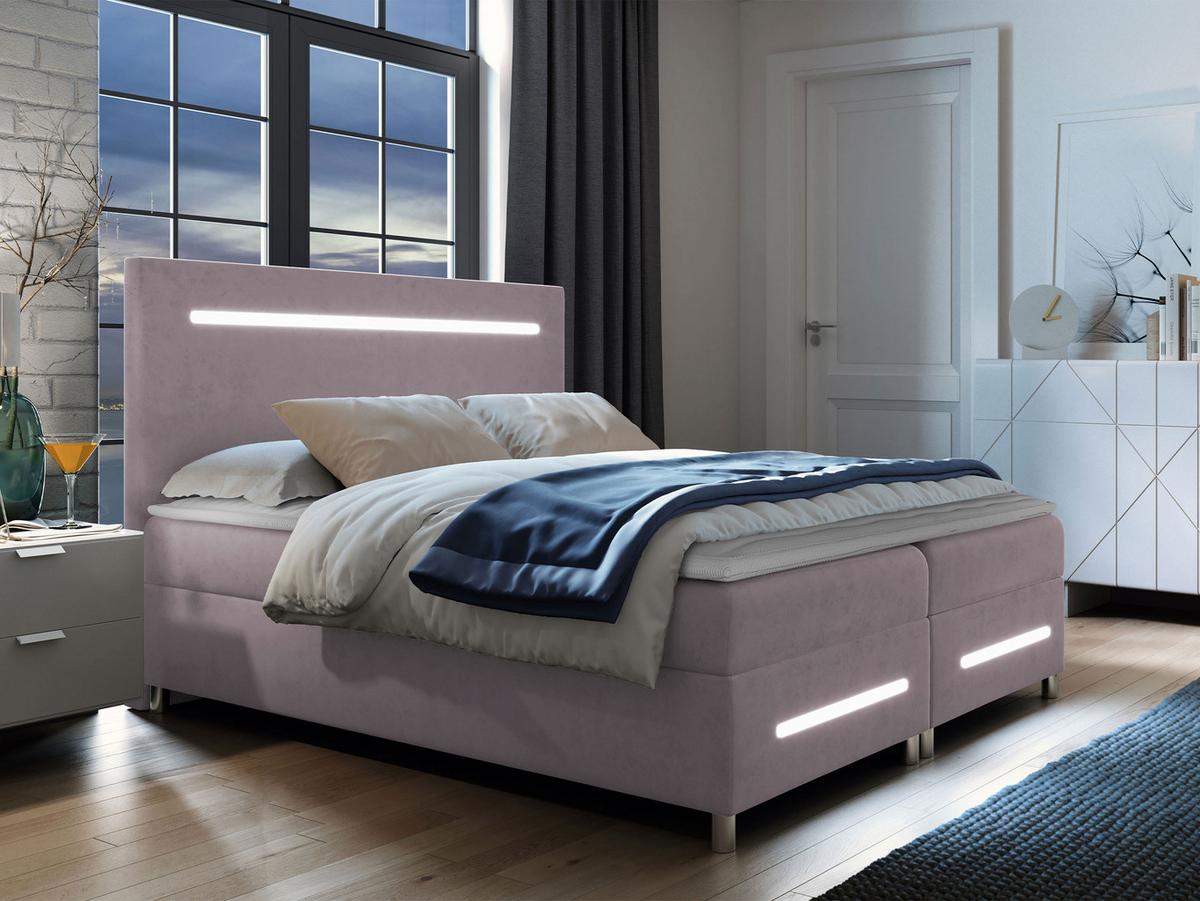 BOXBETT Enter LED - H3 - Rosa, Holz (140/200cm) - MIRJAN24